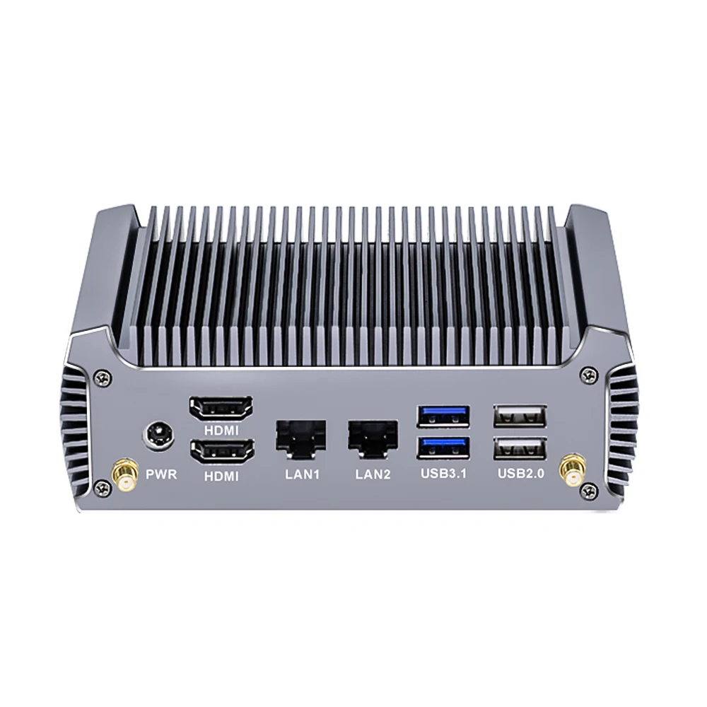 Fanless AMD Mini PC Ryzen 7 7730U 8 Core 16 Threads Gaming Computer Windows 11 2 LANs Firewall Soft Router 2*HDMI2.0 NVMe WiFi6 3