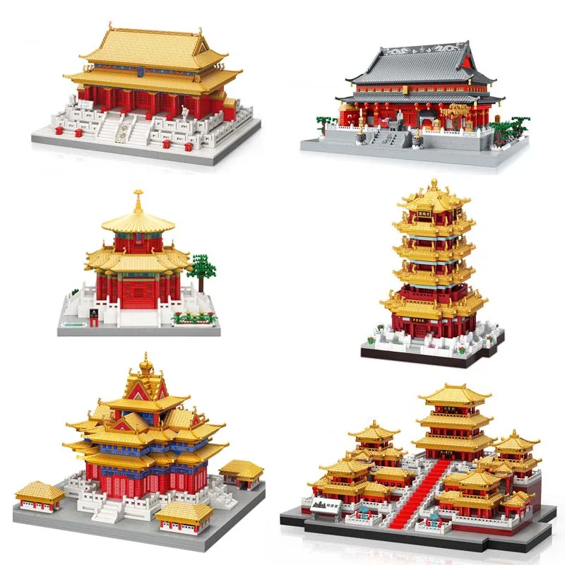 Architettura Della Città Micro Building Blocks Modelli Di Palazzo Antico Cinese Diamond China Courtyard Great Wall Toys Gifts