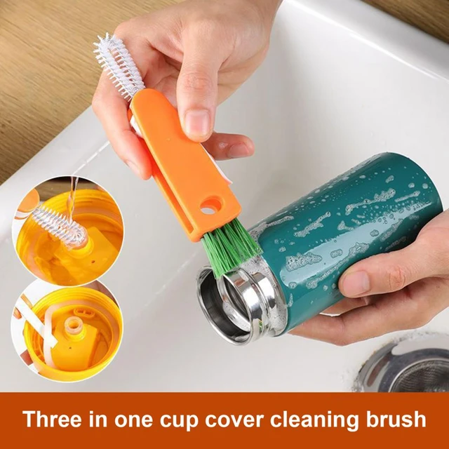 3 In 1 Multifunctional Cup Cleaning Brushes Rotatable Cup Mouth