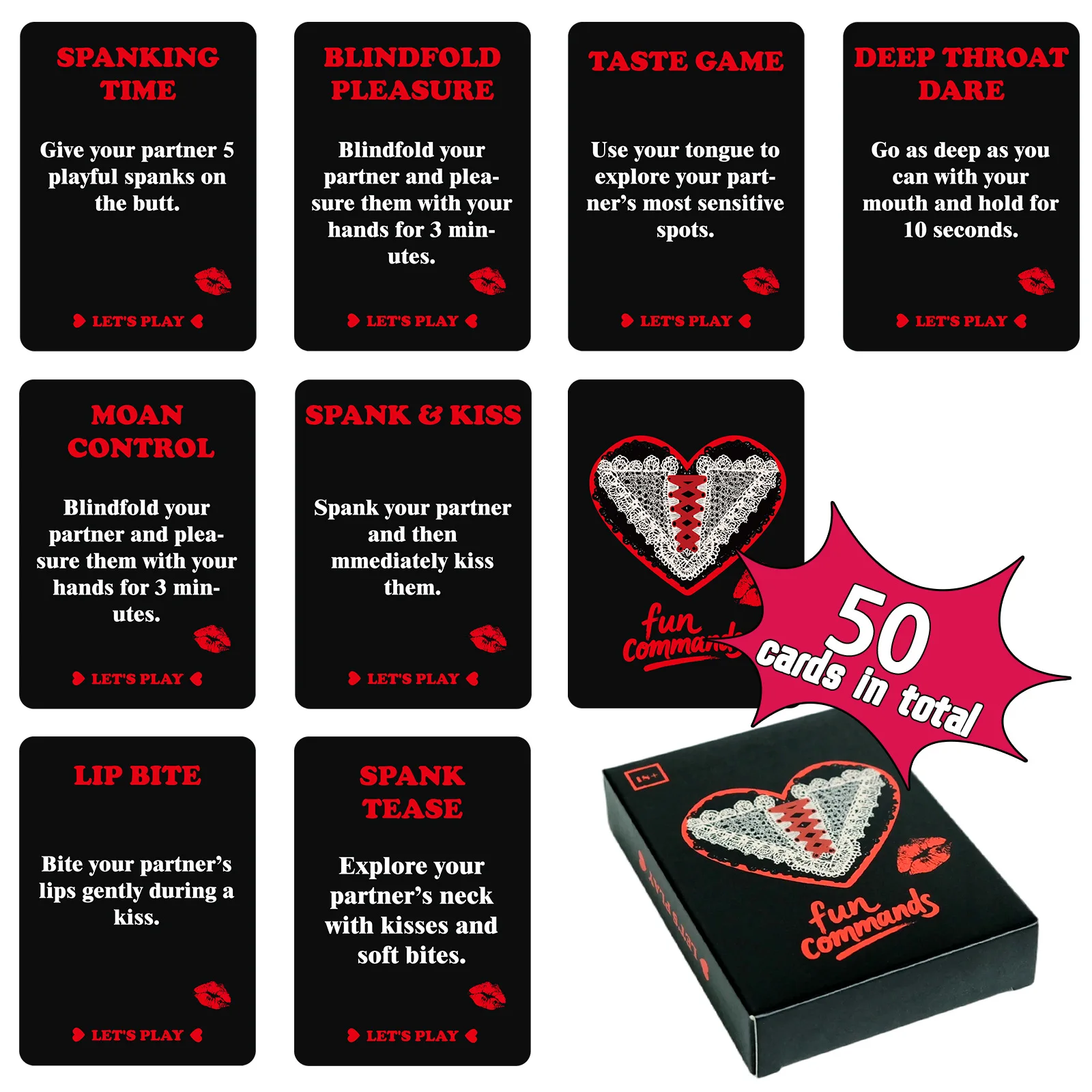 50PCS Couple Sex Funny Game Card Truth or Dare Game Cards Heat Up Relationships for Adult Lovers Sweet Interactive Sex Products