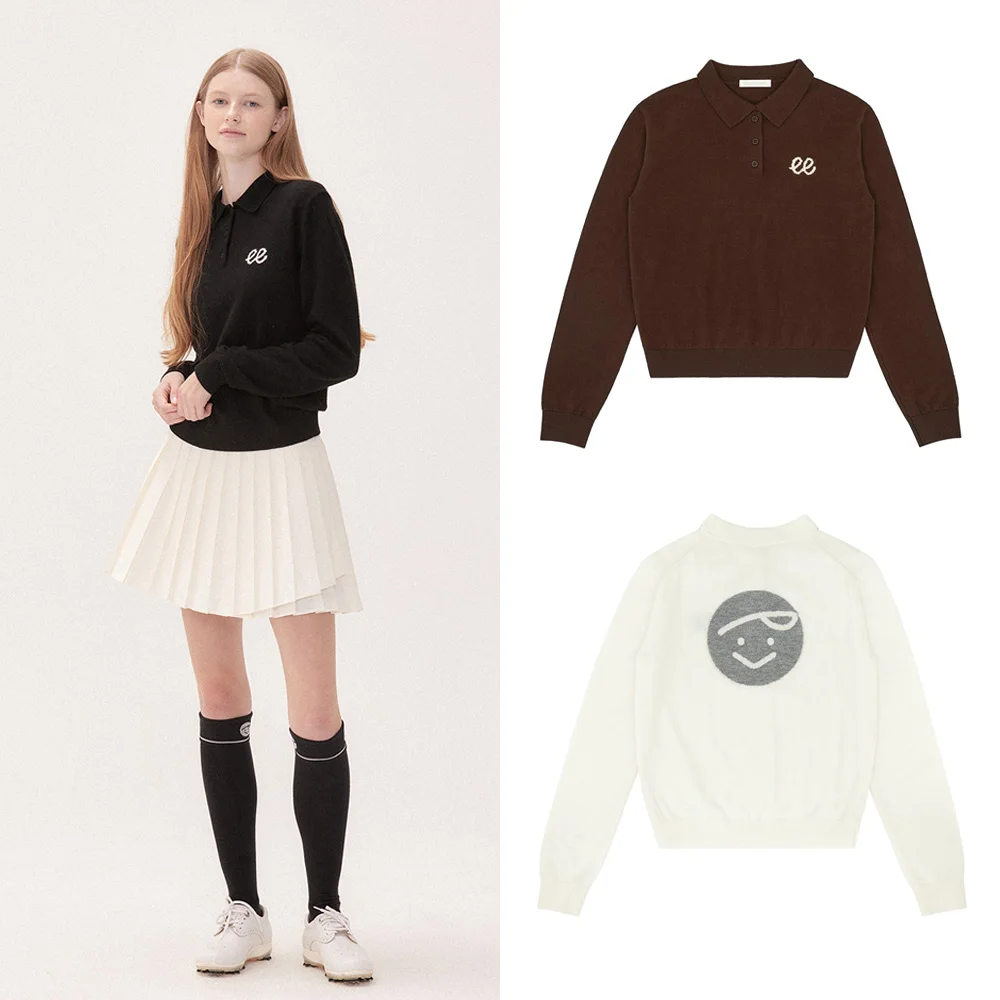 PIVVEE Fashion Design Lapel Pullover Women's Luxury Knitted Sweater Golf New Style Thick Warm Sports Brand Autumn