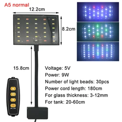 Aquarium LED Light - Full Spectrum Plant Grow Lamp with Adjustable Brightness, Dimmable Timer, and 360° Rotation (A5 normal)