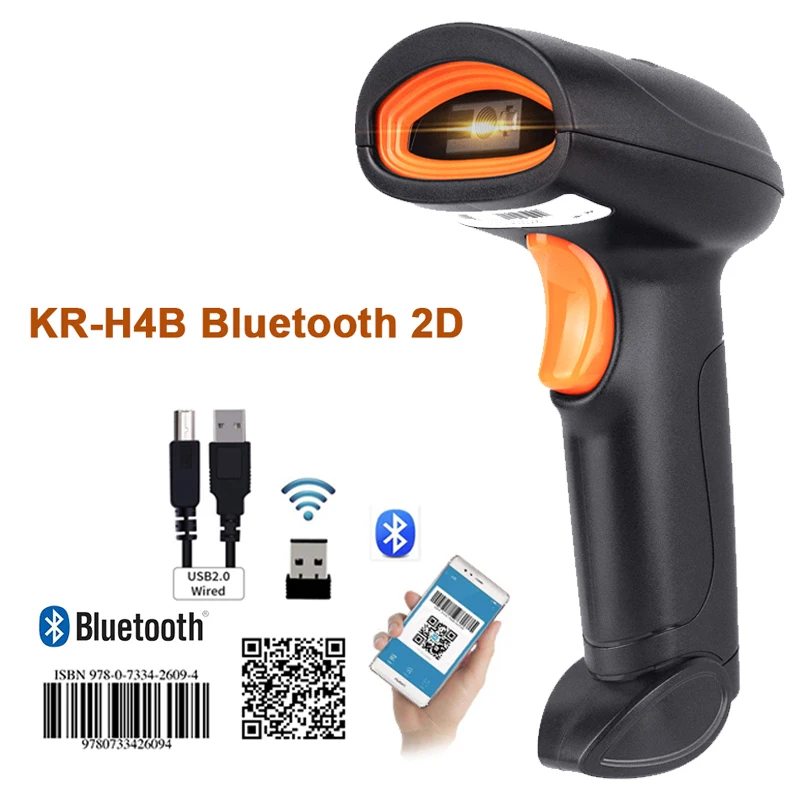 best car battery charger Handheld Wireless Barcode Scanner Portable Wired 1D 2D QR Code PDF417 Reader  for Retail Shop  Logistic Warehouse Cylinder Stethoscope Code Readers & Scanning Tools