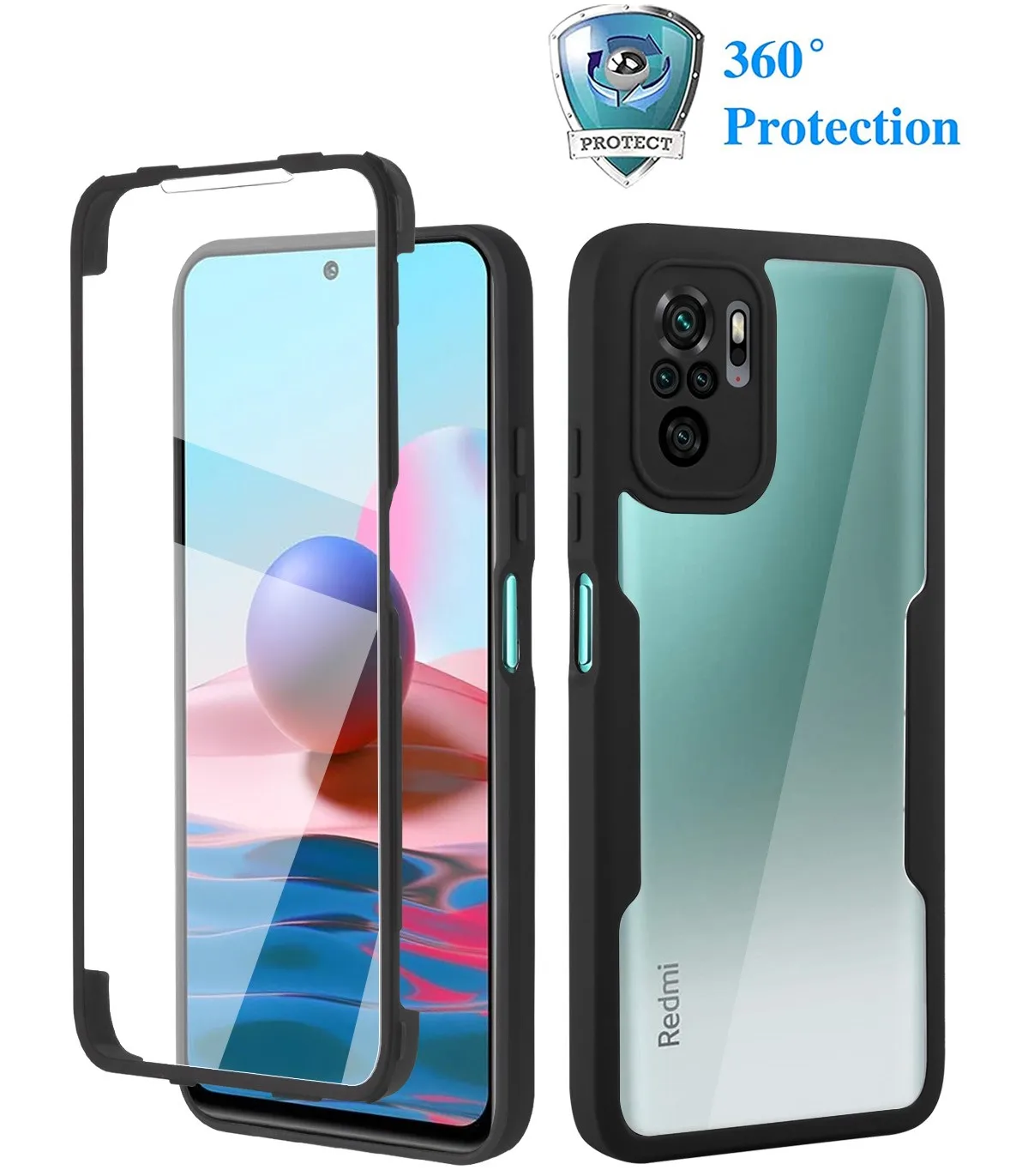 COVER 360 Per XIAOMI REDMI 12C CUSTODIA FRONTE RETRO TRASPARENTE IN