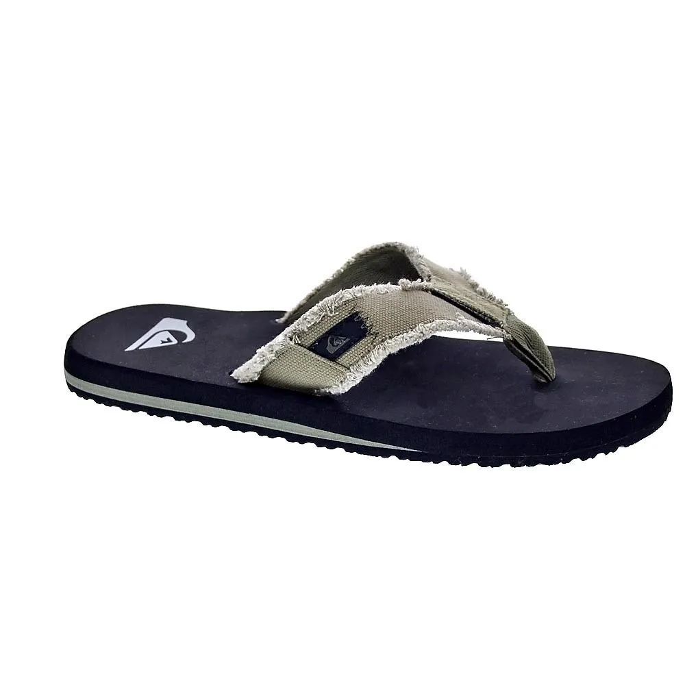 Quiksilver Hombre Chanclas Modelo Monkey Abyss Color Verde Moda Hombre Verano Sandalias 100 % Originales