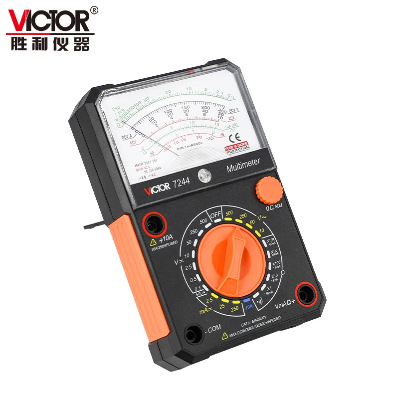 Victor 7244 Multimetro Analogico Analogico Multitester Portatile Misuratore Elettrico Amperometro Voltmetro Tester Vc7244