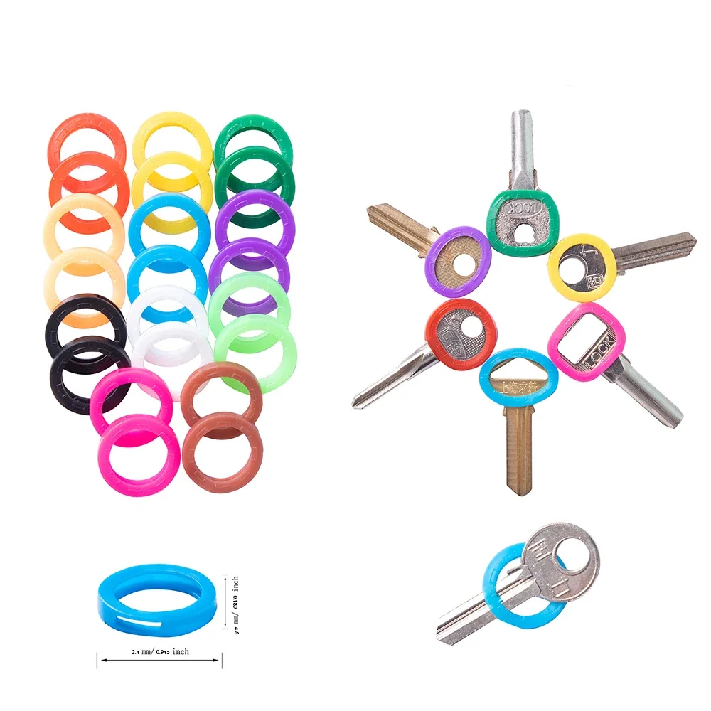 10 színek kulcs Borult számára Lakóház Tapogat Üreges multi színben Radírgumi kulcs Rablánc kiegészítők Árverseny kulcs sapkák Göndörít kupak Cilinder Kulcskarika