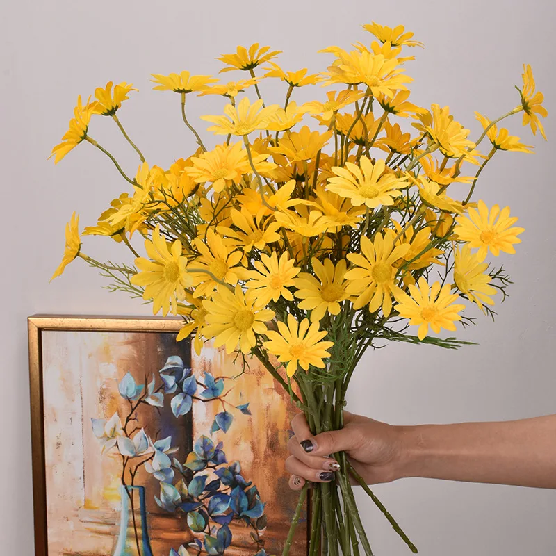 3/5/10 قطعة الاصطناعي الأبيض زهرة الأقحوان باقة DI...