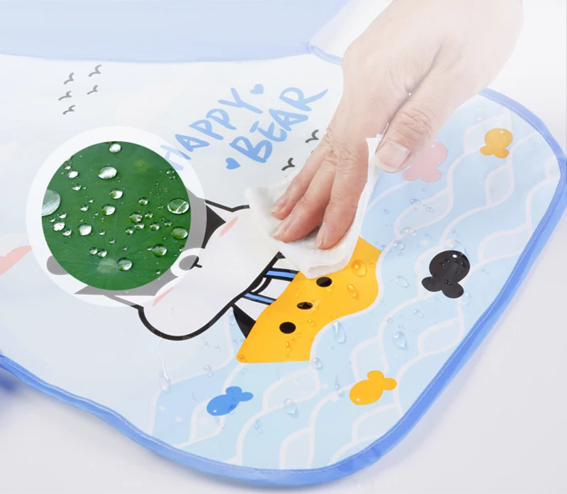 Baby Accessories cute	 Baby Long Sleeve Waterproof Bib Baby Feeding Accessories Cartoon Toddler Food Apron Children Painting Smock Pocket Burp Cloths baby stroller accessories