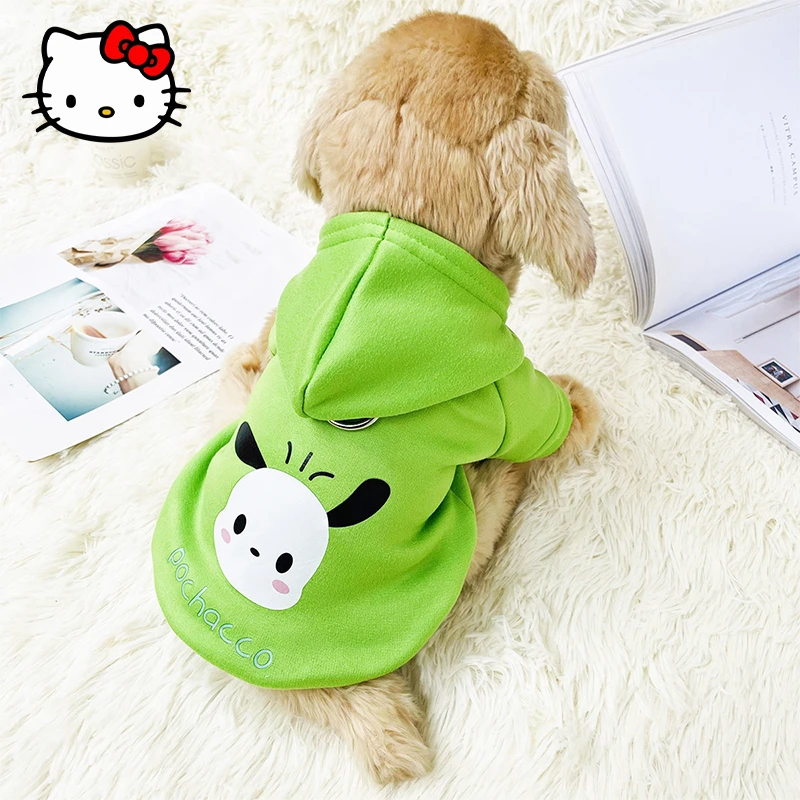 

New Sanrio MyMelody Cinnamoroll Kuromi Pet Clothes Kawaii Anime Autumn and Winter Cat and Dog Anti Shedding Plush Pet Vest Gift