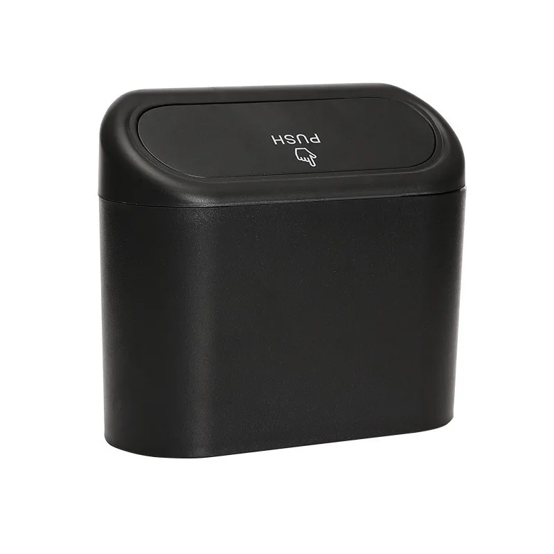Car Trash Bin car trash can Hanging Vehicle Garbage Dust Case Storage Box Plastic Pressing Square Trash Can Type Auto Car Supplies