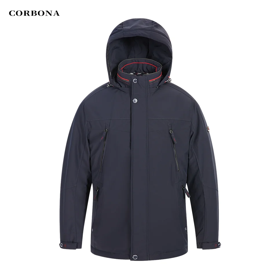 CORBONA 남성용 야외 비즈니스 캐주얼 재킷, 멀티 포켓 패션 파카, 바람막이 블랙 코트, 용수철 가을, 2024 신상