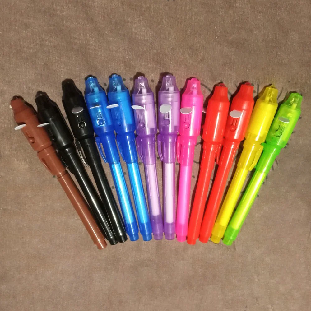 Invisible Ink Pen 12 PCS Spy Pen UV Light Magic Marker Secret Message Treasure Box Prizes Kids Party Favors Toys Gift