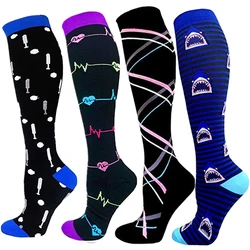 Compression Socks For Men Women Running Cycling Gym Sports Socks For Preventing Varicose Veins Anti Fatigue Flight Travel Hiking