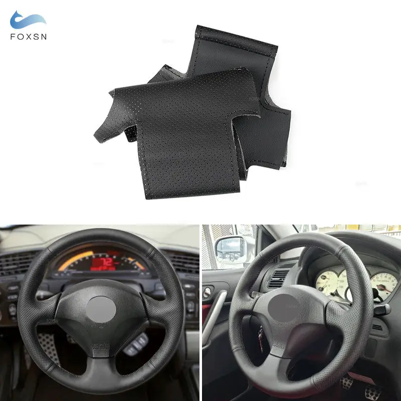 

Hand Braid Perforated Leather Car Steering Wheel Trim Black For Honda Civic (SI) Insight S2000 2002-2005 For Acura RSX 2002-2006
