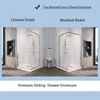 Corner Enclosure 1/4 in. Clear Glass Semi-Frameless Sliding Shower Doors,  Chrome Finish Corner Shower Glass Enclosure 2
