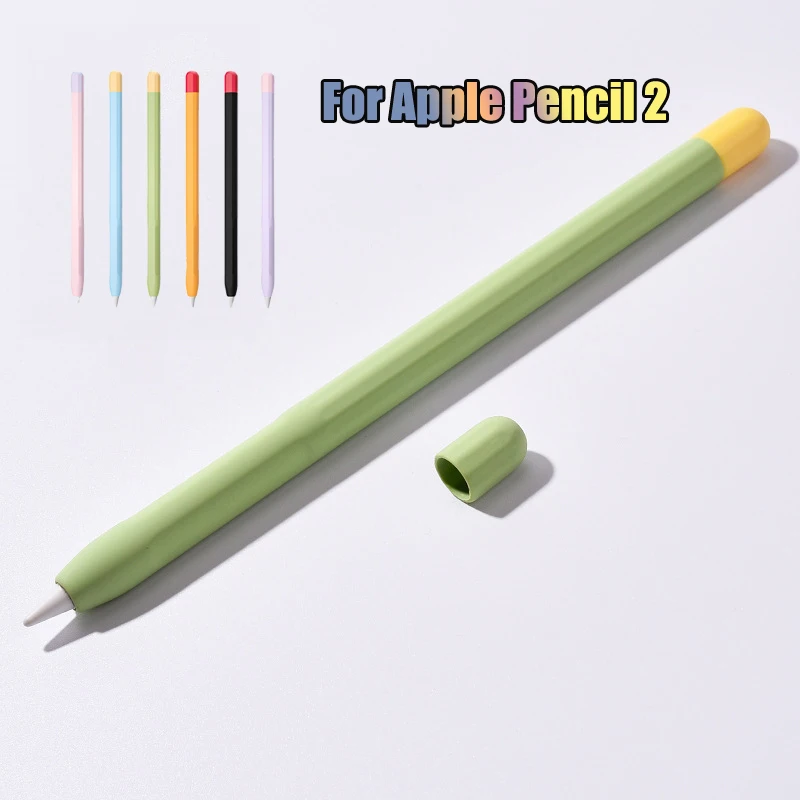 

Stylus Cover for Apple Pencil 2 Case Silicone Material Solid Color Stylus Protective Shell Non-slip Anti-fall IPad pencil Cover