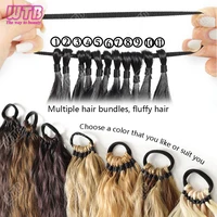 WTB Perruque tressée synthétique de 24 pouces, cheveux bouclés effet permanente, queue de cheval tressée, pour usage quotidien 6