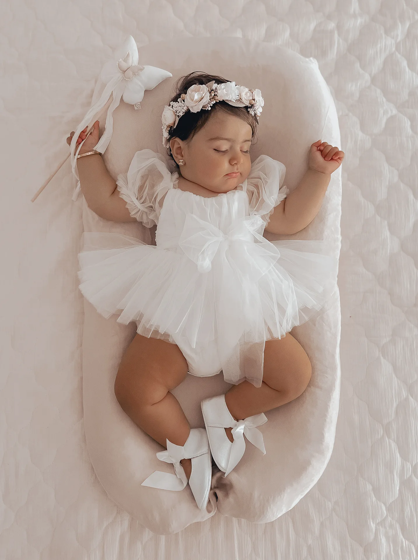 Summer Baby Girls Mesh One Piece Puff Sleeve Clothing