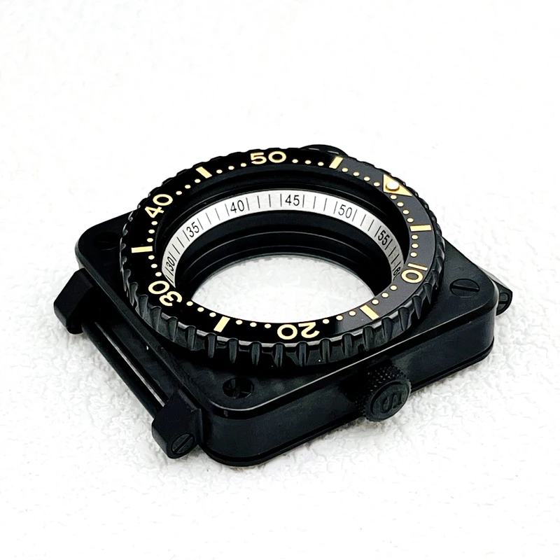 Customized Square Pilot Cockpit Watch Case with Transparent Back Cover