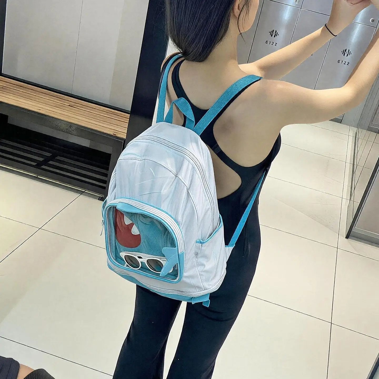 상어 수영 특수 가방 방수 건식 습식 분리 어린이 수영복 보관 가방 휴대용 대용량 여행 배낭