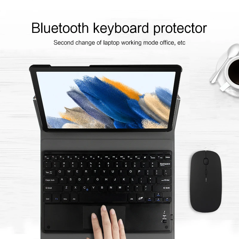 Bluetooth Keyboard Smart Case For Samsung Galaxy Tab A8 10.5 Inch 2021 Sm-X200 X205 Cover Tablet Protective Stand Keyboard
