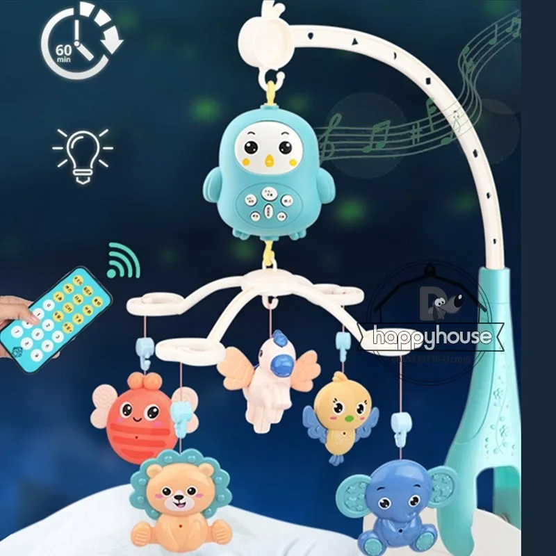 

Musical Baby Crib Mobile with Hanging Rotating Toys Infants Remote Control Newborn Bed Bell Music Box Night Light for Toddlers