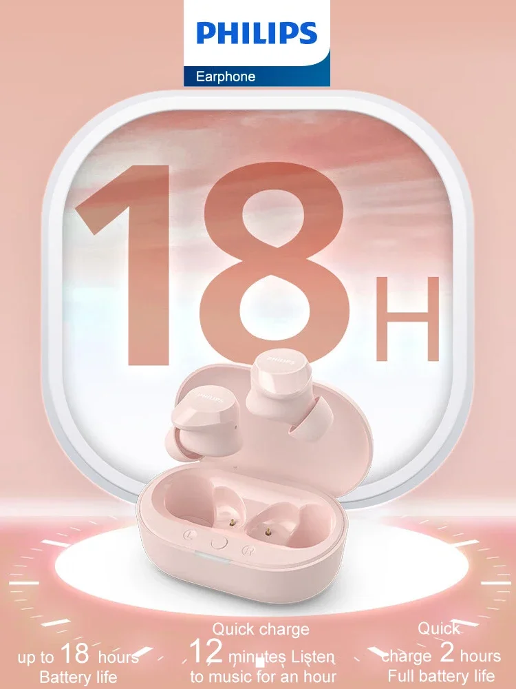 Écouteurs Bluetooth Philips T1209 Sans Fil Intra-auriculaires Rose