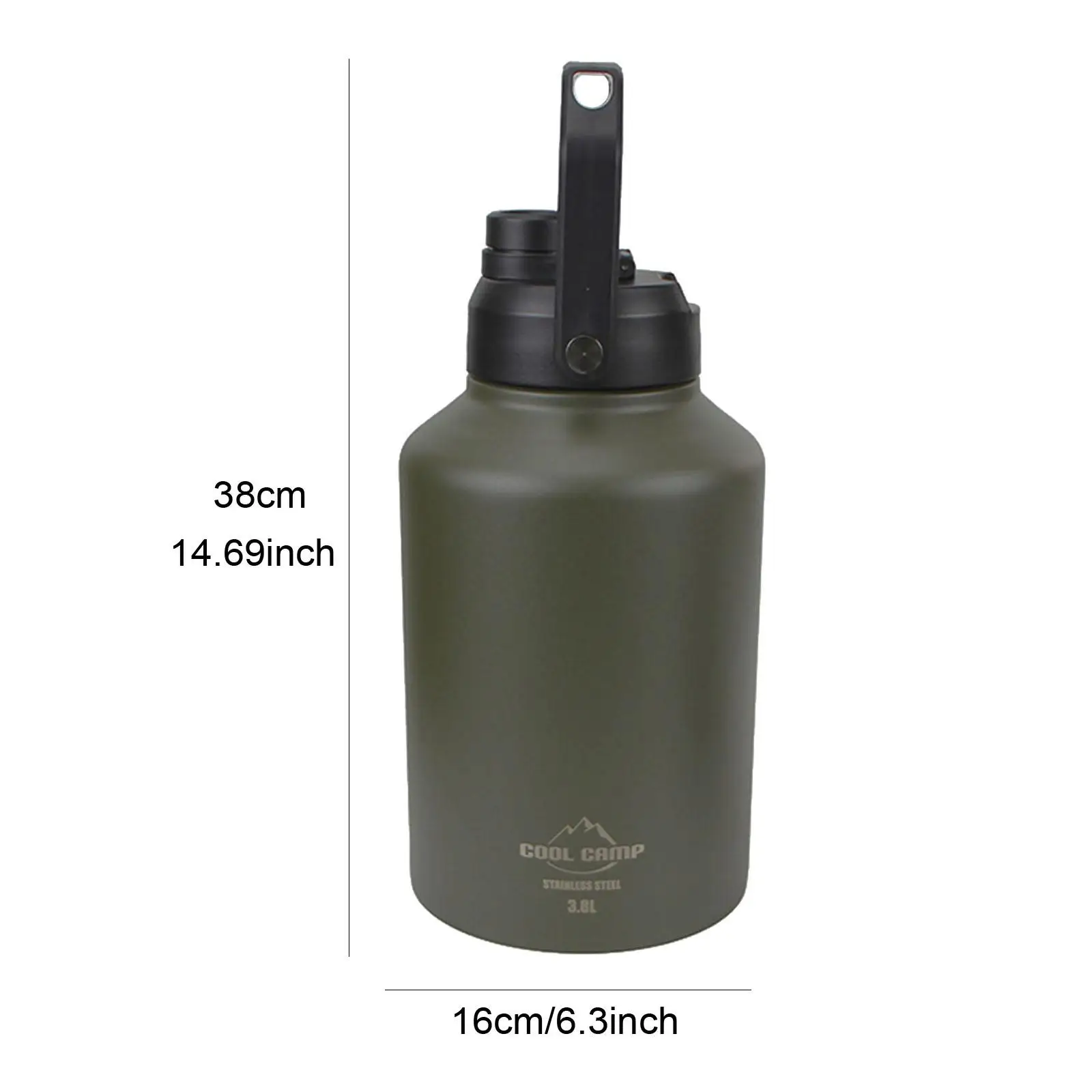 Gallon Insulated Water Bottle Large Capacity with Handle Lids Leakproof for Hot Cold Drinks for Hiking Gym Fishing Sports Party