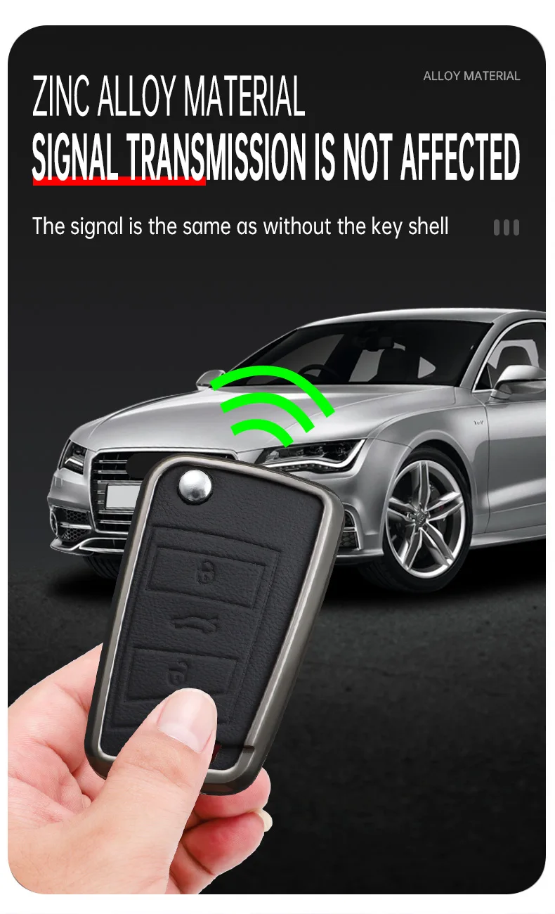 Legierung leder auto schlüssel etui abdeckung für vw volkswagen golf 7 mk7 tiguan mk2 für sitz ateca leon fr 2 ibiza skoda octavia kodiaq – Detail 8
