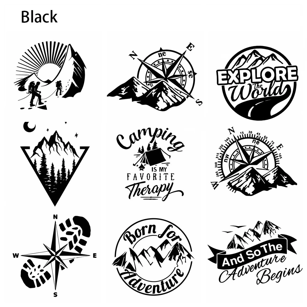 LYKX Adventure Sports Compass Car Sticker Wrap Vinyl Decal Mountain Car