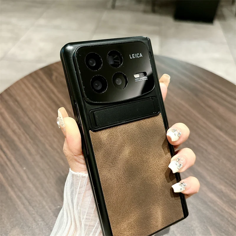 Matte Leather For Xiaomi Mix Fold 4 Case Slim Plastic Bracket Hinge Protective Film Cover_voghion.com