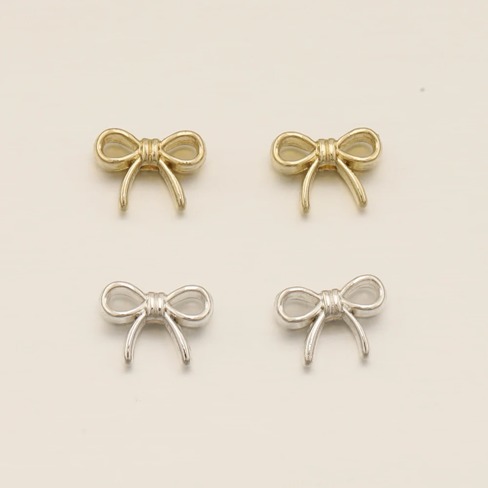 Cordial Design 10*14MM 100Pcs Alloy Accessories/Bowknot Shape/Bead/Hand Made/Jewelry Findings & Components/DIY Charms/Connectors - cordial