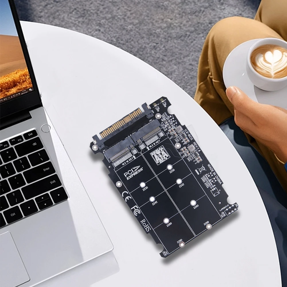 M.2 SSD To U.2 Adapter Card PCIe M.2 Adapter Converter PC-E3.0X4 Hard Disk Adapter Card with Case for 2230/2242/2260/2280 SSD