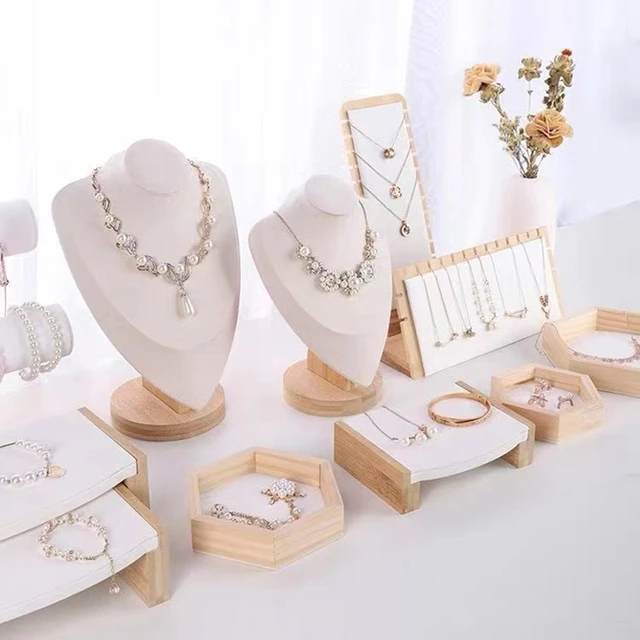Velvet necklace display for selling, White jewelry necklace organizer,  Small bust jewelry stand - AliExpress