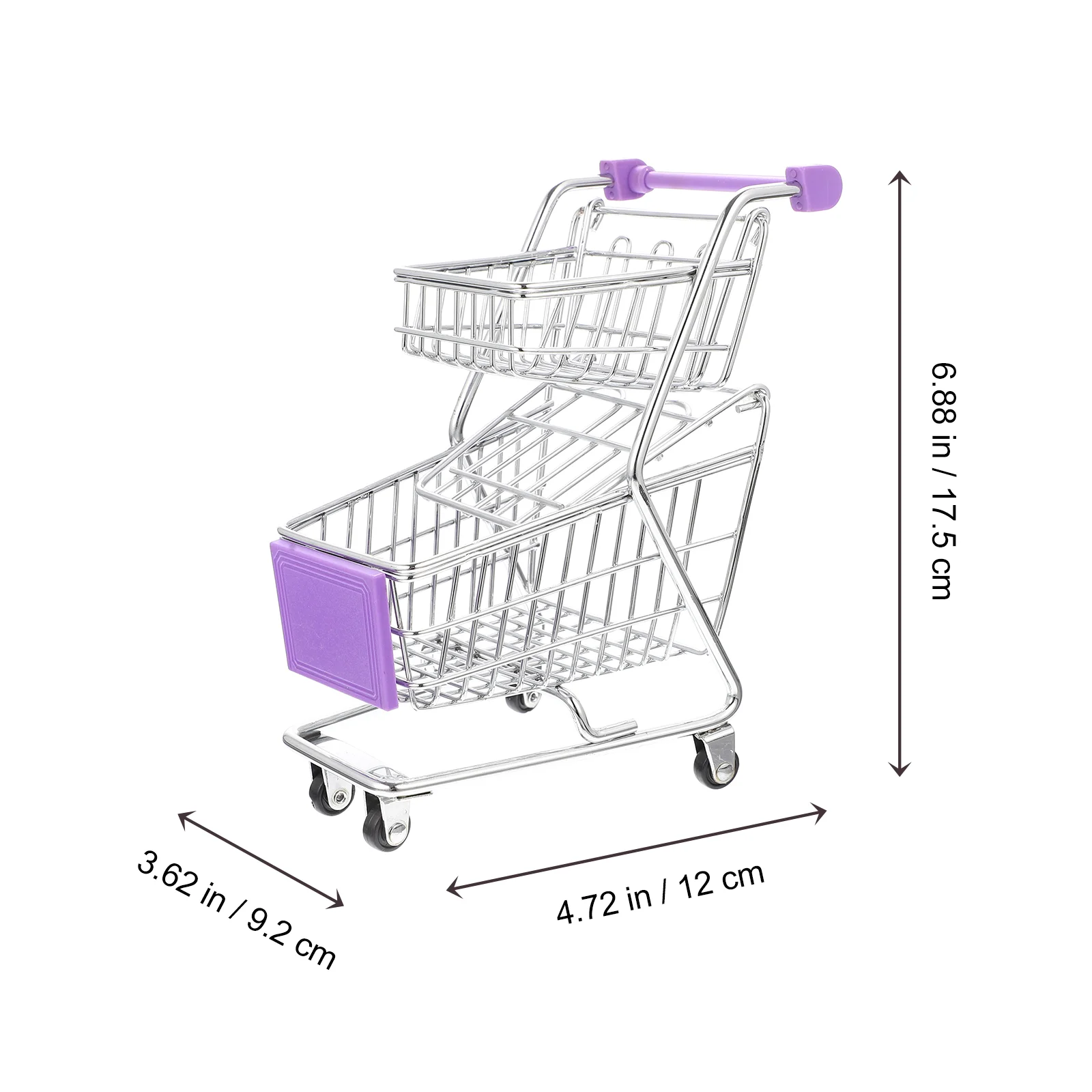 Mini Supermarket Shopping Trolley Mini Shopping Cart Desktop Model Children's Toys Home Decoration Miniature Toy Gifts 3