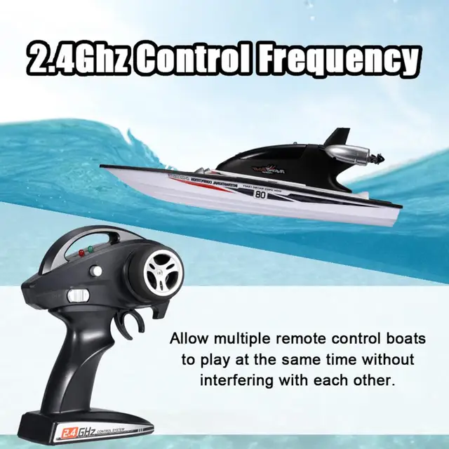 1 Set Eco-friendly 2.4G Remote Control Speedboat Yacht Toys USB Charging RC Boat Toy Capsize Protection Children Gift 5