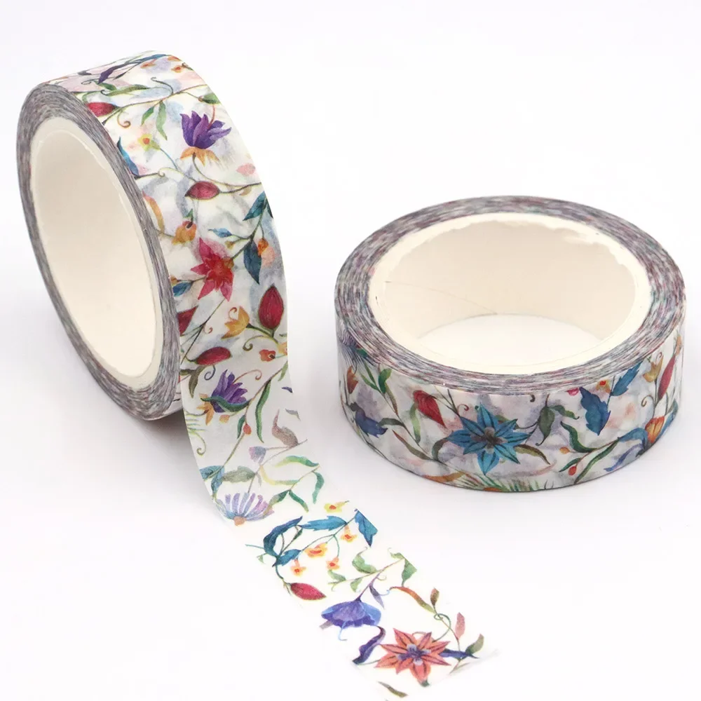 Floral Paper Washi Tape Flowers Masking Tapes Decorative Stickers DIY Japanese decoration tape washi tape decorative tape masking tape decoration stickers adhesive tapes adhesive tape