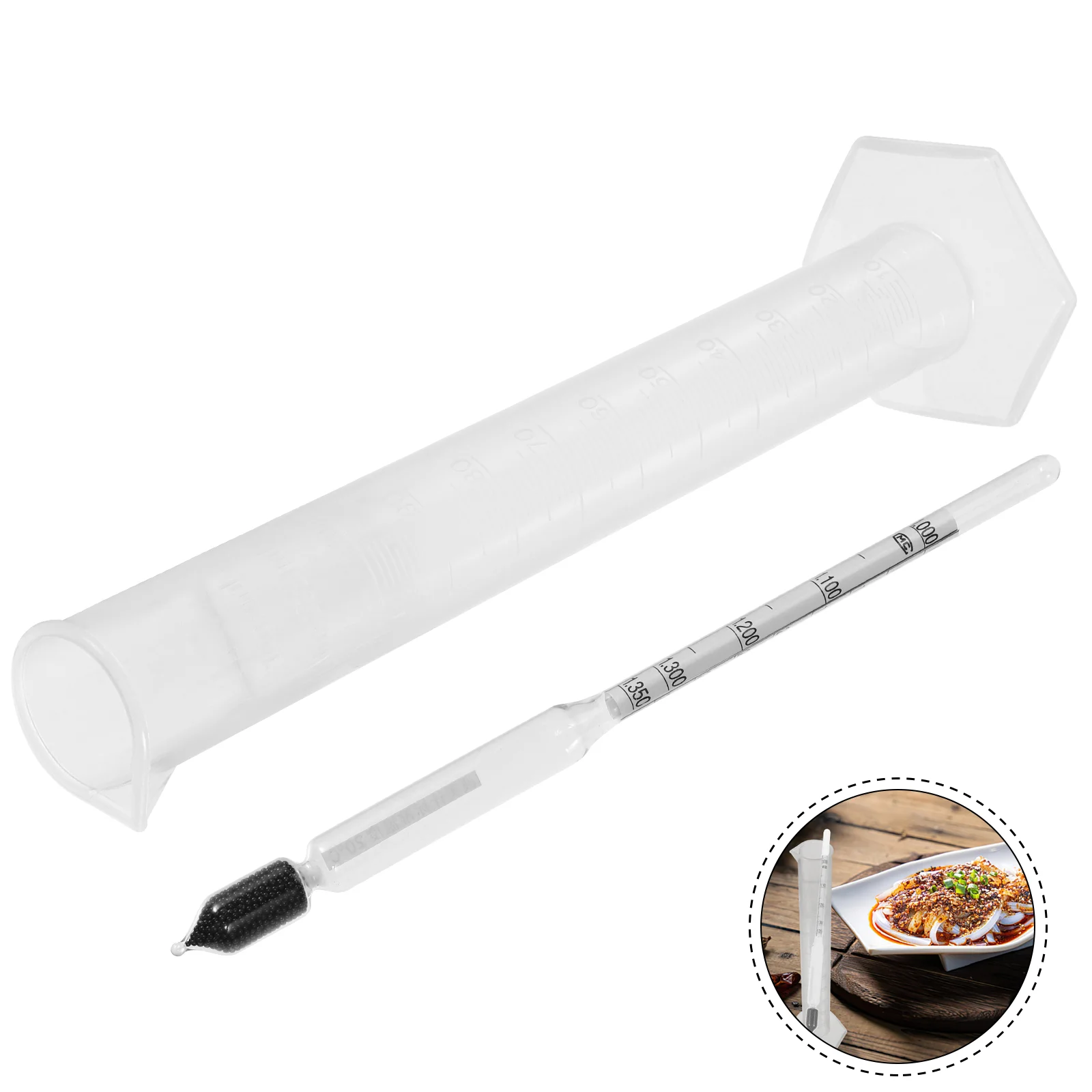 120ML High Precision Paste Concentration Meter Graduated Cylinder Hydrometer For Beer Alcohol Brewing Supplies Laboratory Hydrometer Alcohol Tester