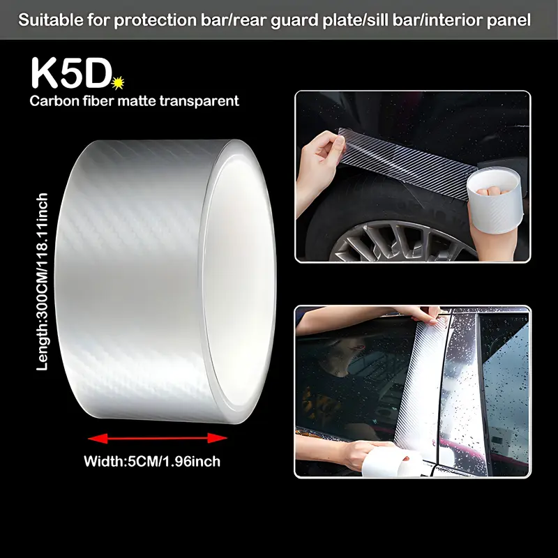 High quality K5D Transparent carbon fiber Car Door Protector Stickers Anti Scratch Tape Auto Trunk Sill Scuff Protector Film - Image 18