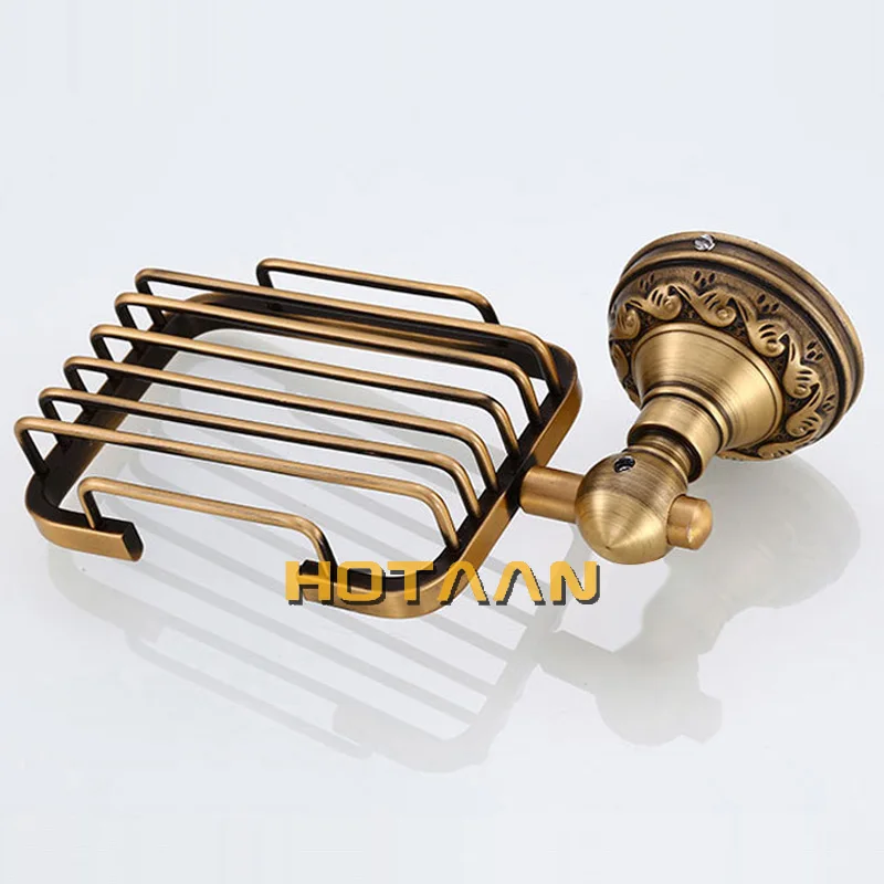 Solid Aluminum Wall-Mounted Antique Brass Soap Basket Stylish Bathroom Soap Dish Holder for Modern or Vintage Bathrooms soap holder soap dish rack