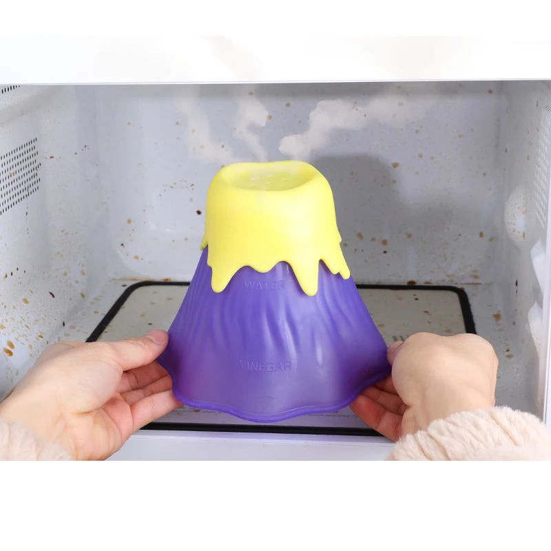 Volcano Microwave Oven Oil Dirt Cleaner Easily Cleans Microwave Appliances For The Kitchen Refrigerator Cleaning Tools 6