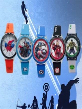  Disney Iron Spider man Children Watch for Boys Captain Leather Quartz Kids WristWatch Clock Gifts relogio infantil montre enfant 
