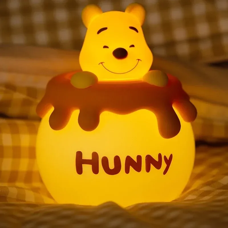 

Disney Winnie The Pooh Bee Jar Shape Creative Cute Night Light Silicone Material Soft Light Eye Protection Cute Christmas Gifts
