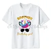 New Funny Unicorn Family Matching Clothes Father Mother Daughter Son Birthday T-Shirt Family Dress Party Kids T-Shirt 4