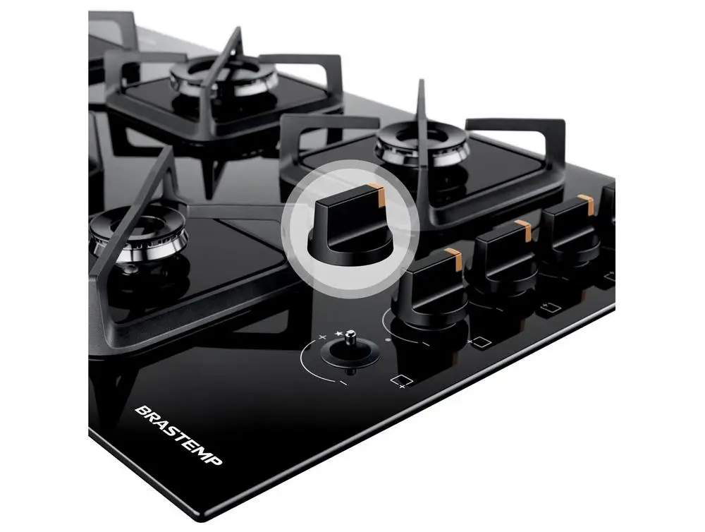 Cooktop 5 Bocas a Gás Brastemp GLP Preto Superautomático BDS85AE - Bivolt 6