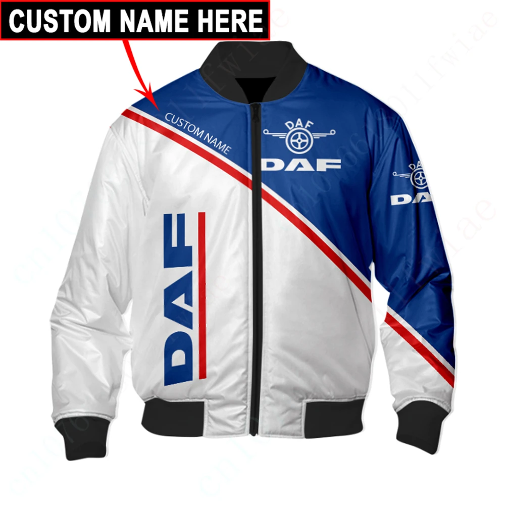 

DAF Bomber Jacket Jackets For Men's Clothing Windbreaker High Quality Parkas Techwear Baseball Uniform Thick Coats 3D Jacket