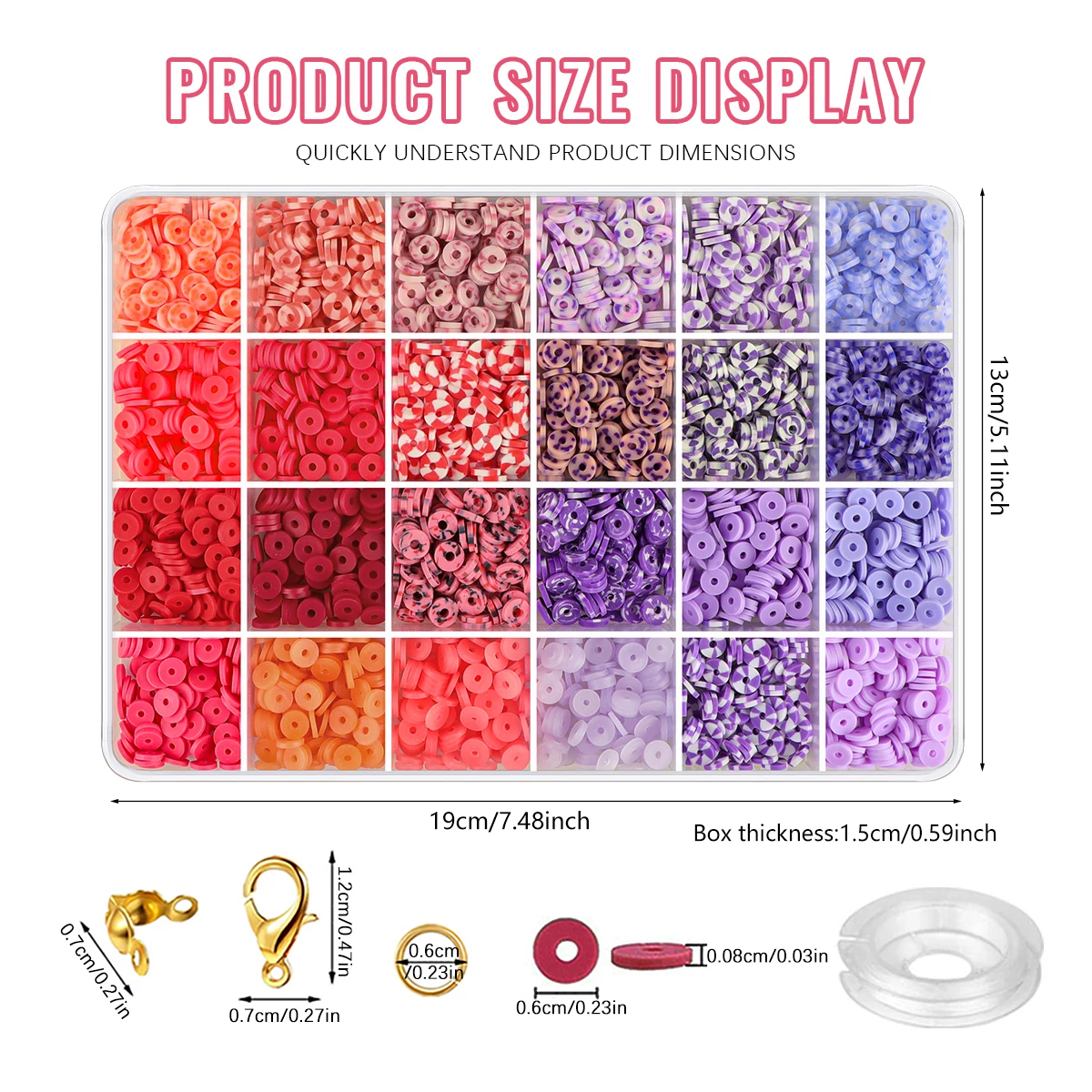 6410pcs DIY Soft Pottery Making Kit, DIY Crafting Your Own Unique Bracelets, Necklaces, Earrings, Experience the Fun of Hands on