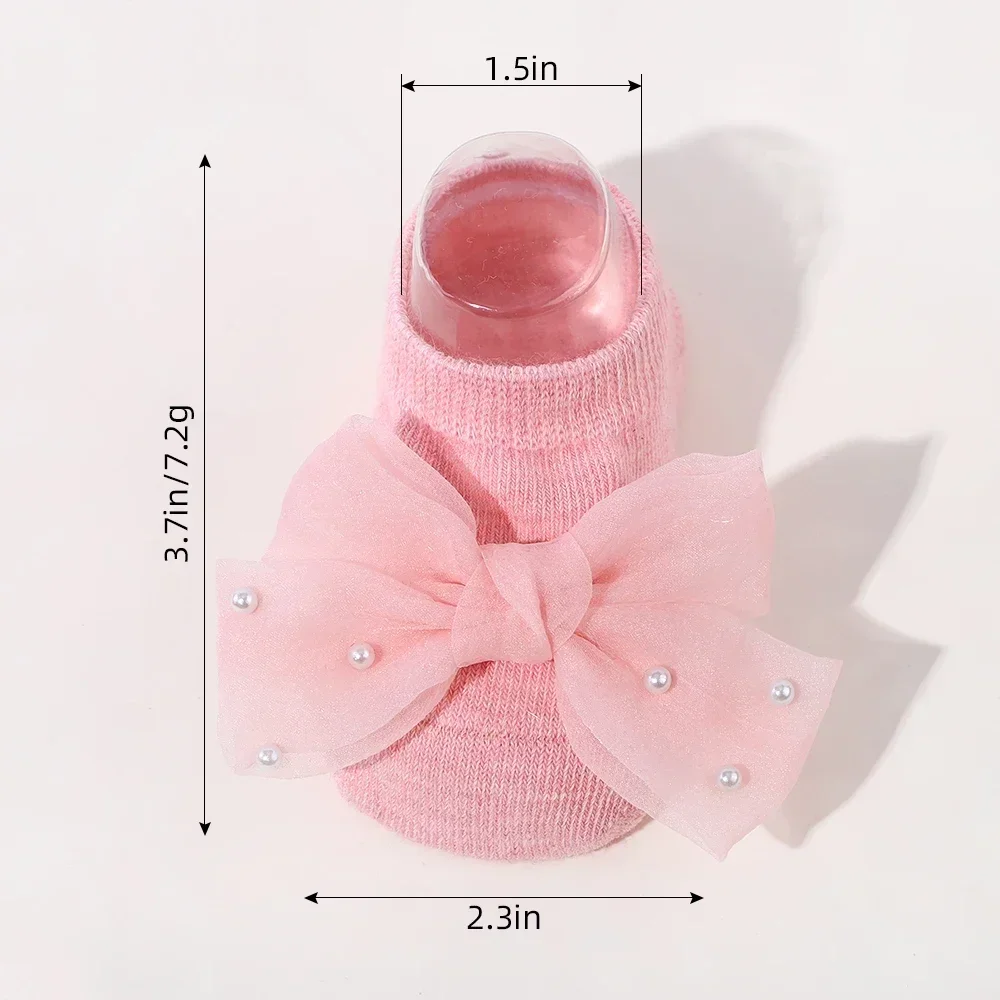 Description Picture 2 of itemPretty Newborn Baby Girls Socks Cute Flowers Toddler Princess Anti-skid Leather Soles Infant Soft Elastic Floral Sock Gifts
