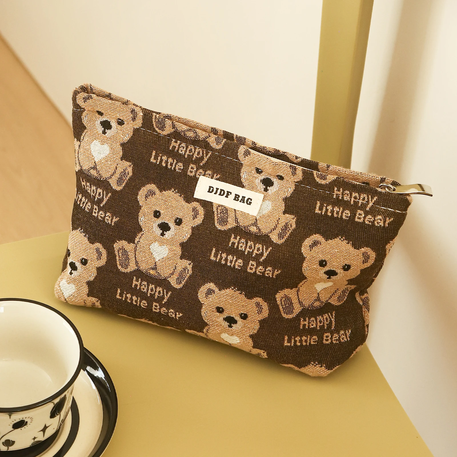 Cute Bear Female Cosmetic Bag Large Capacity Cosmetic Lipstick Storage Bag Portable Travel Toiletry Bag Commuter Clutch 4